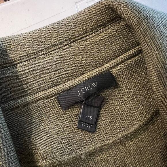 J. Crew Olive Green Merino Wool Open Style 3/4 Sleeve Cardigan Jacket Size XXS - Picture 7 of 13